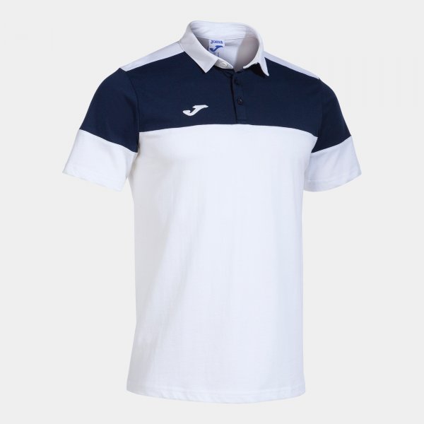 JOMA CREW V SHORT SLEEVE POLO WHITE NAVY