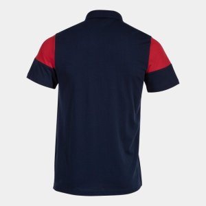 JOMA CREW V SHORT SLEEVE POLO NAVY RED