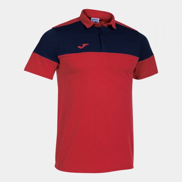 JOMA CREW V SHORT SLEEVE POLO RED NAVY