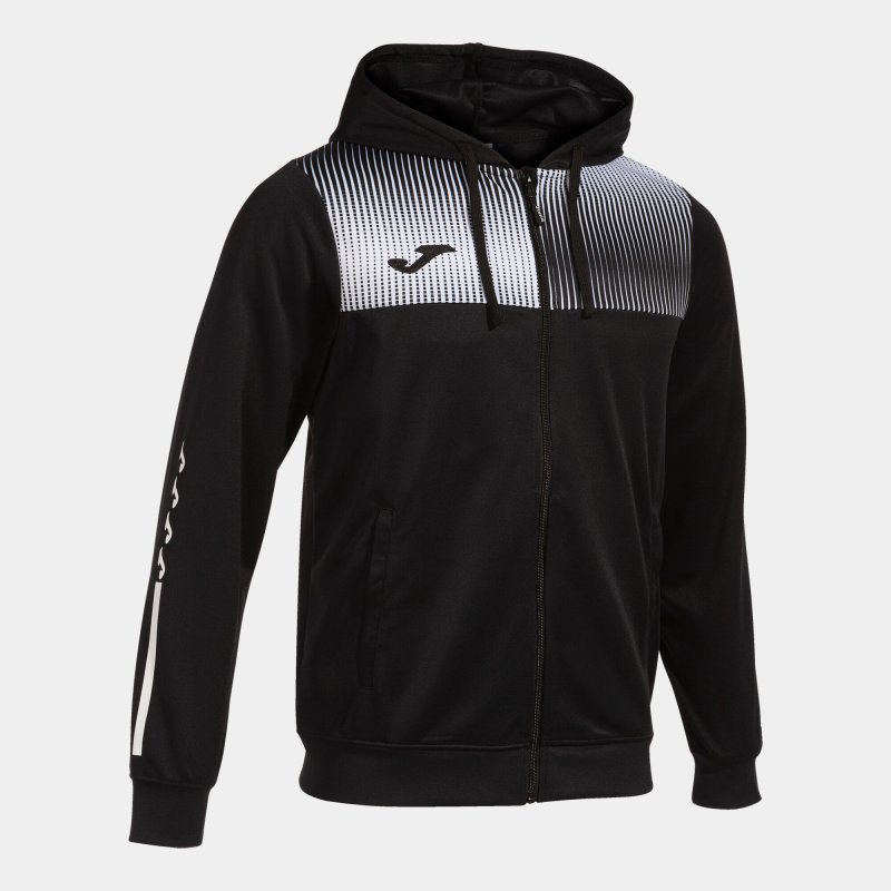JOMA ECO SUPERNOVA ZIP-UP HOODIE BLACK WHITE
