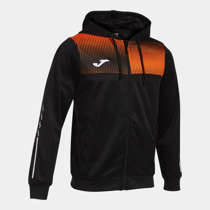 JOMA ECO SUPERNOVA ZIP-UP HOODIE BLACK ORANGE