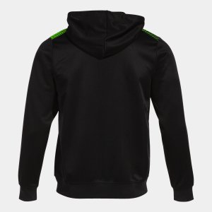 JOMA ECO SUPERNOVA ZIP-UP HOODIE BLACK FLUOR GREEN