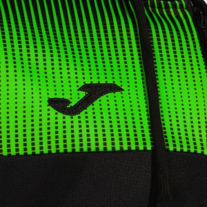 JOMA ECO SUPERNOVA ZIP-UP HOODIE BLACK FLUOR GREEN