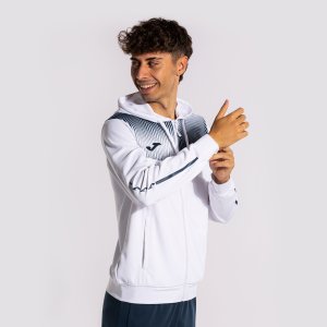 JOMA ECO SUPERNOVA ZIP-UP HOODIE WHITE NAVY