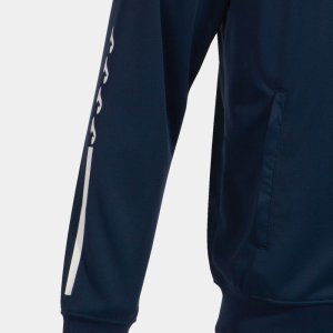 JOMA ECO SUPERNOVA ZIP-UP HOODIE NAVY FLUOR TURQUOISE