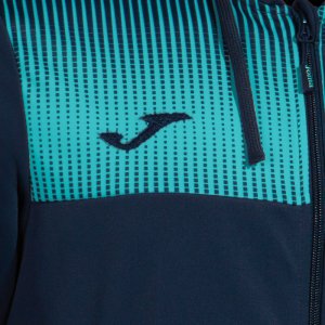 JOMA ECO SUPERNOVA ZIP-UP HOODIE NAVY FLUOR TURQUOISE
