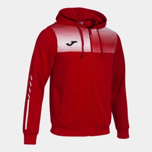 JOMA ECO SUPERNOVA ZIP-UP HOODIE RED WHITE