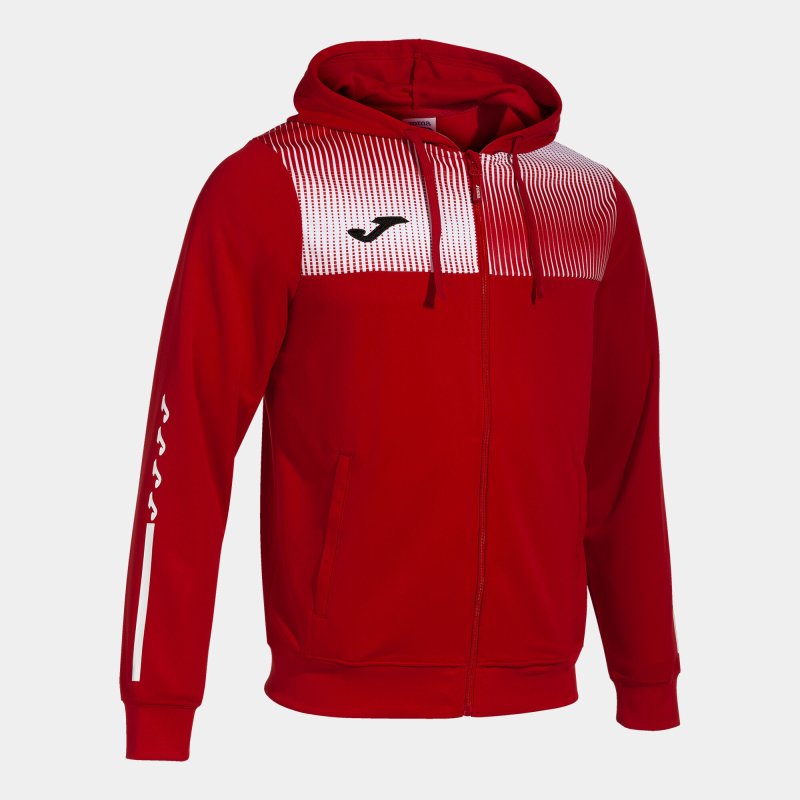 JOMA ECO SUPERNOVA ZIP-UP HOODIE RED WHITE