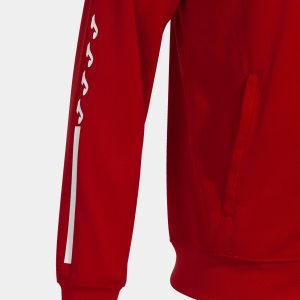 JOMA ECO SUPERNOVA ZIP-UP HOODIE RED WHITE