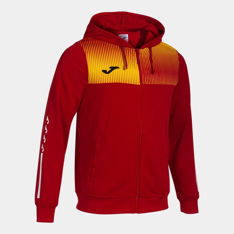 JOMA ECO SUPERNOVA ZIP-UP HOODIE RED YELLOW
