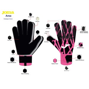 JOMA AREA 360 GOALKEEPER GLOVES BLACK FUCHSIA