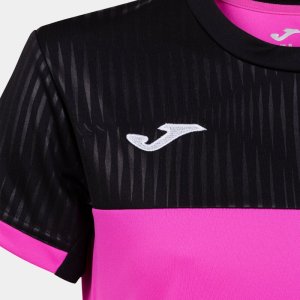 JOMA MONTREAL SHORT SLEEVE T-SHIRT FLUOR PINK BLACK