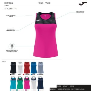JOMA MONTREAL TANK TOP FLUOR PINK BLACK