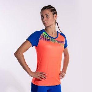 JOMA ELITE X SHORT SLEEVE T-SHIRT FLUOR CORAL ROYAL