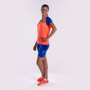 JOMA ELITE X SHORT SLEEVE T-SHIRT FLUOR CORAL ROYAL