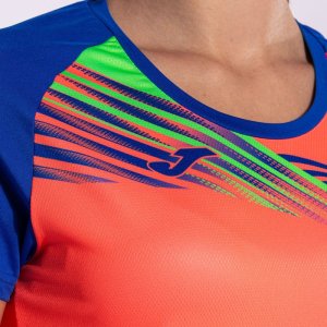 JOMA ELITE X SHORT SLEEVE T-SHIRT FLUOR CORAL ROYAL