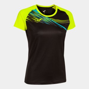 JOMA ELITE X SHORT SLEEVE T-SHIRT BLACK FLUOR YELLOW