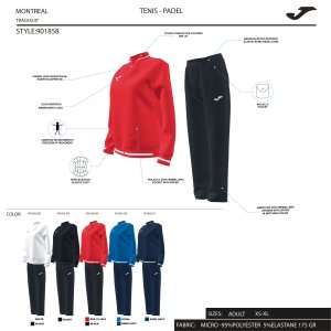 JOMA MONTREAL TRACKSUIT WHITE BLACK