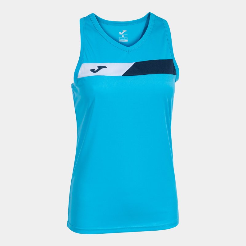 JOMA COURT SLEEVELESS SHIRT FLUOR TURQUOISE NAVY WHITE