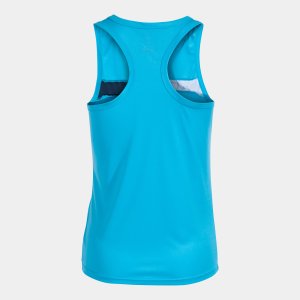 JOMA COURT SLEEVELESS SHIRT FLUOR TURQUOISE NAVY WHITE
