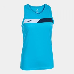 JOMA COURT SLEEVELESS SHIRT FLUOR TURQUOISE NAVY WHITE