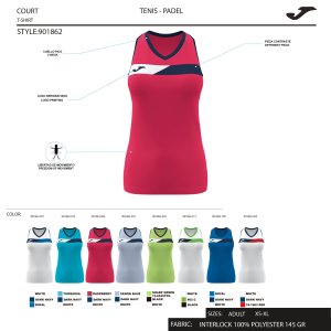 JOMA COURT SLEEVELESS SHIRT WHITE RED NAVY