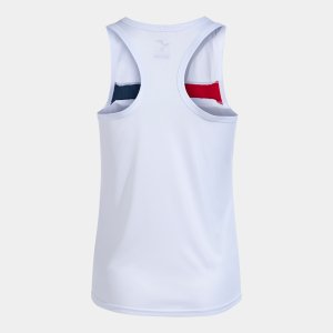 JOMA COURT SLEEVELESS SHIRT WHITE RED NAVY