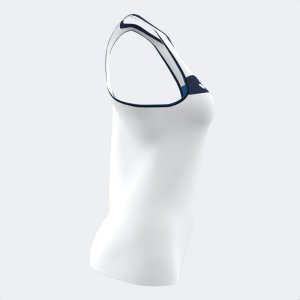 JOMA COURT SLEEVELESS SHIRT WHITE ROYAL NAVY