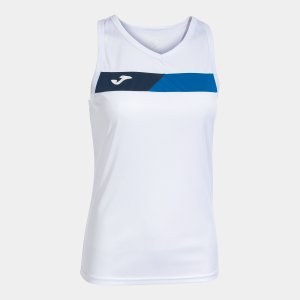 JOMA COURT SLEEVELESS SHIRT WHITE ROYAL NAVY