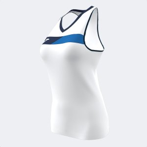 JOMA COURT SLEEVELESS SHIRT WHITE ROYAL NAVY
