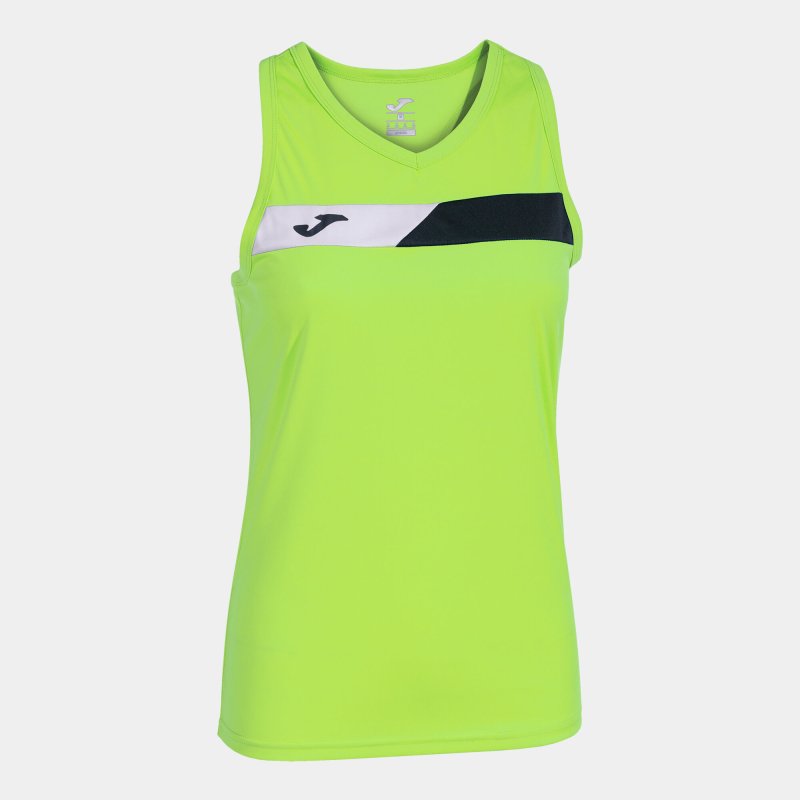JOMA COURT SLEEVELESS SHIRT LIME BLACK WHITE