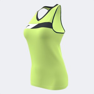 JOMA COURT SLEEVELESS SHIRT LIME BLACK WHITE