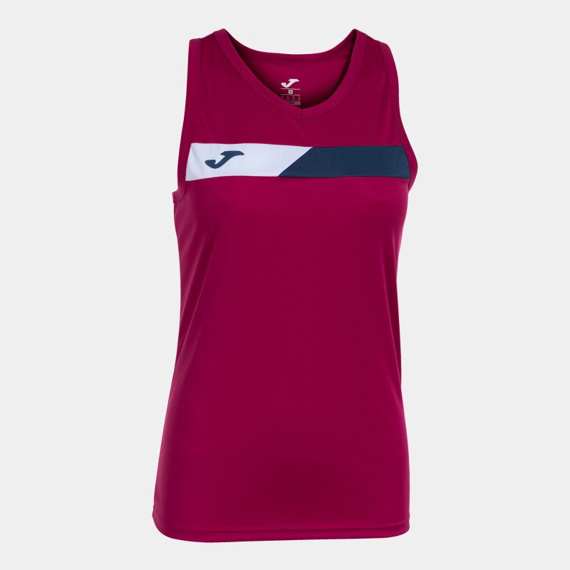 JOMA COURT SLEEVELESS SHIRT CRIMSON NAVY WHITE