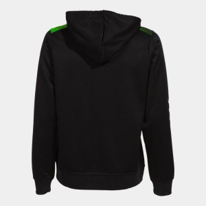 JOMA ECO SUPERNOVA ZIP-UP HOODIE BLACK FLUOR GREEN