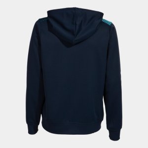 JOMA ECO SUPERNOVA ZIP-UP HOODIE NAVY FLUOR TURQUOISE