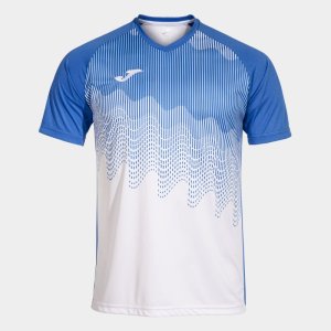JOMA SHIRT SHORT SLEEVE MAN TIGER VI WHITE ROYAL BLUE