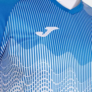 JOMA SHIRT SHORT SLEEVE MAN TIGER VI WHITE ROYAL BLUE